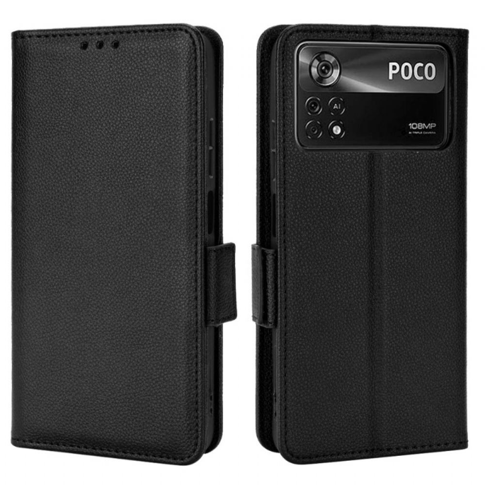 Flipové Pouzdro Na Poco X4 Pro 5G Litchi Ultra Jemná Umělá Kůže