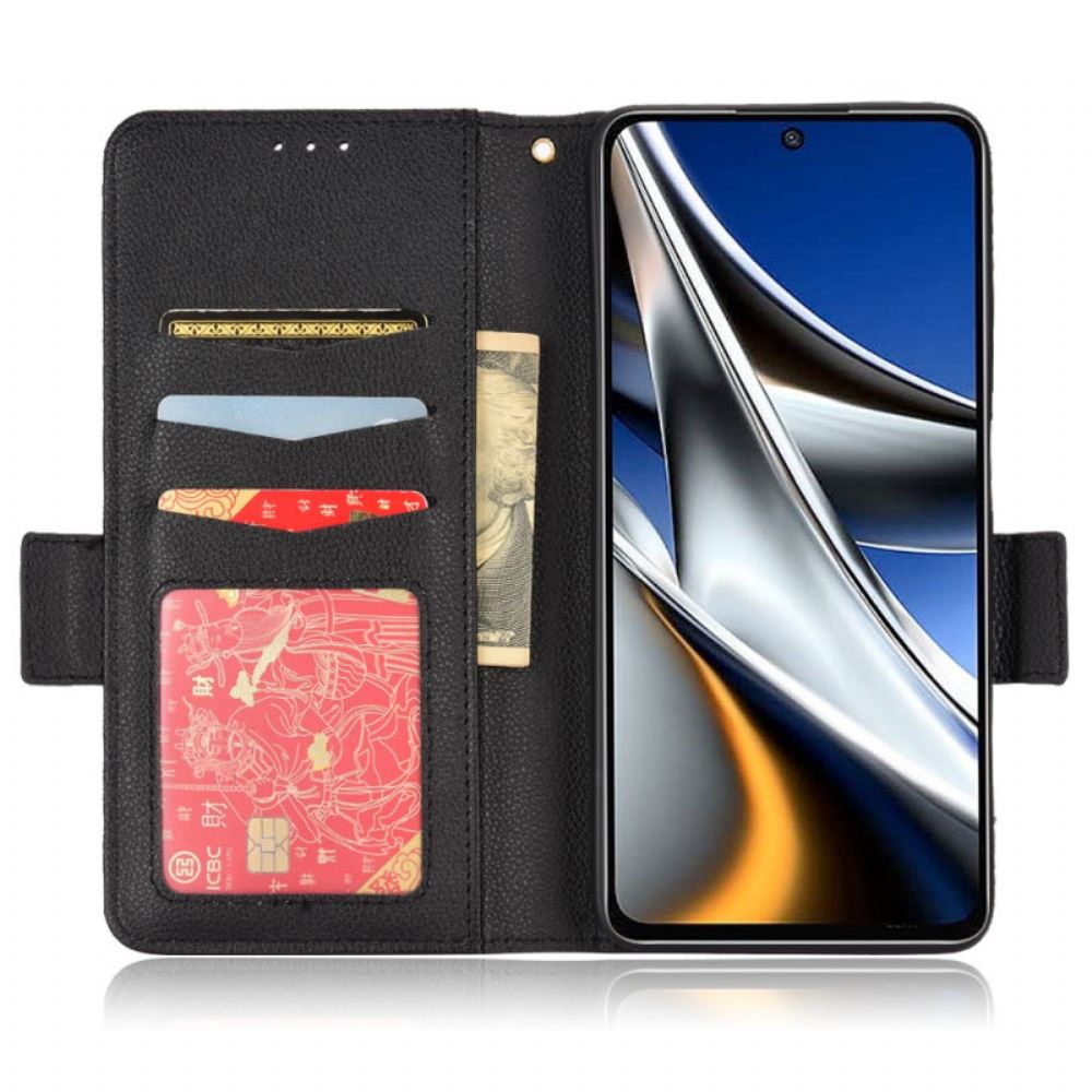 Flipové Pouzdro Na Poco X4 Pro 5G Litchi Ultra Jemná Umělá Kůže