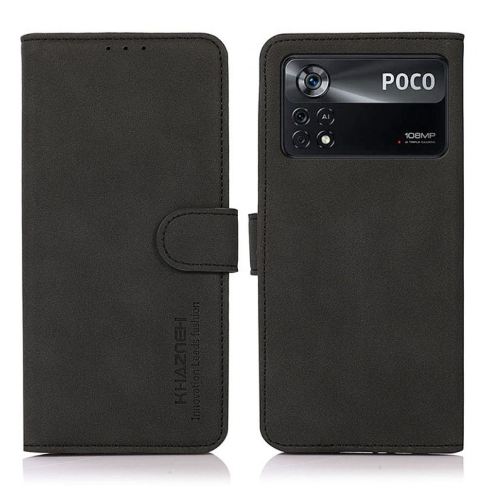 Flipové Pouzdro Na Poco X4 Pro 5G Módní Kožený Efekt Khazneh