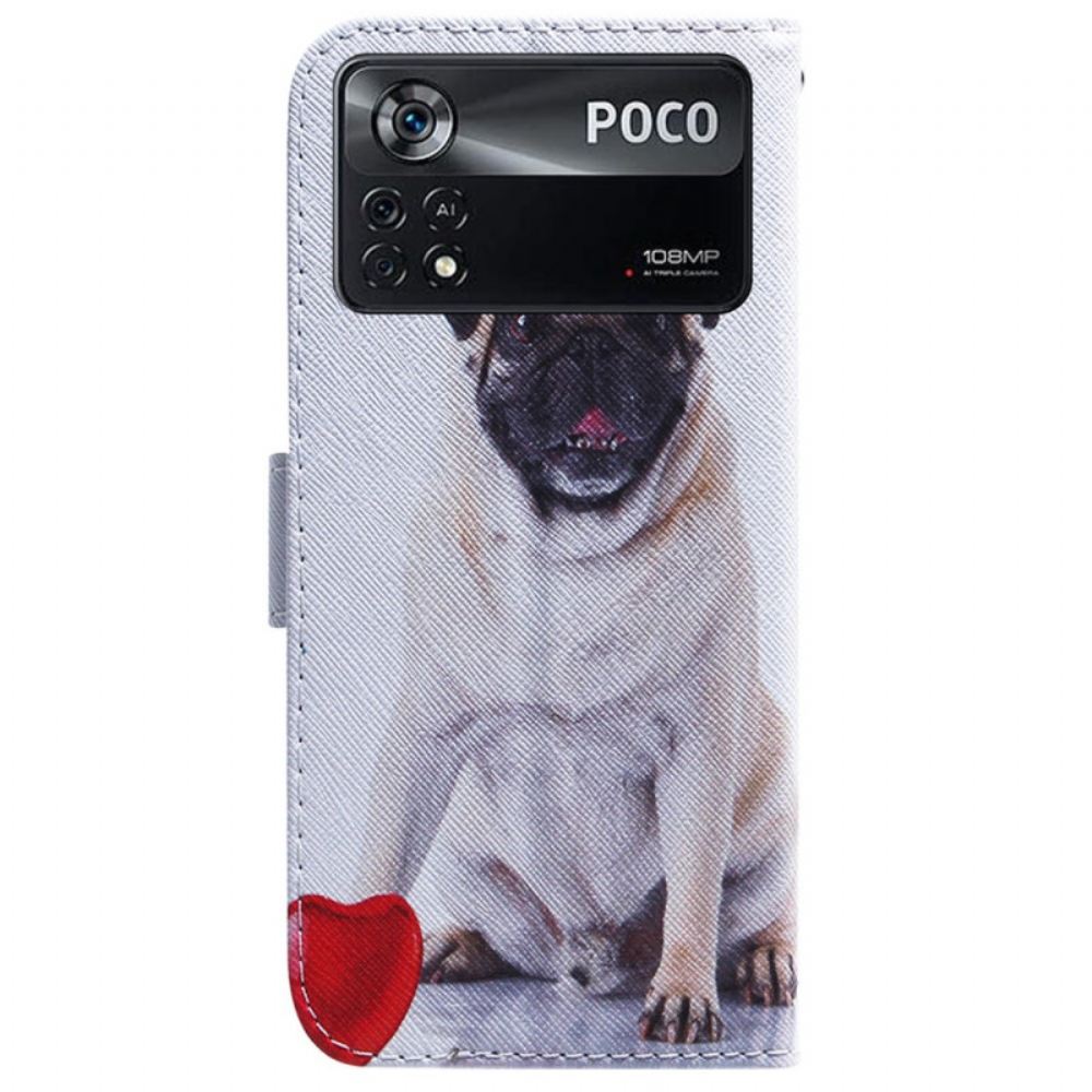 Flipové Pouzdro Na Poco X4 Pro 5G Mops Pes