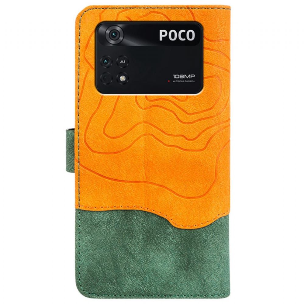 Flipové Pouzdro Na Poco X4 Pro 5G Umělecký Styl Dřeva