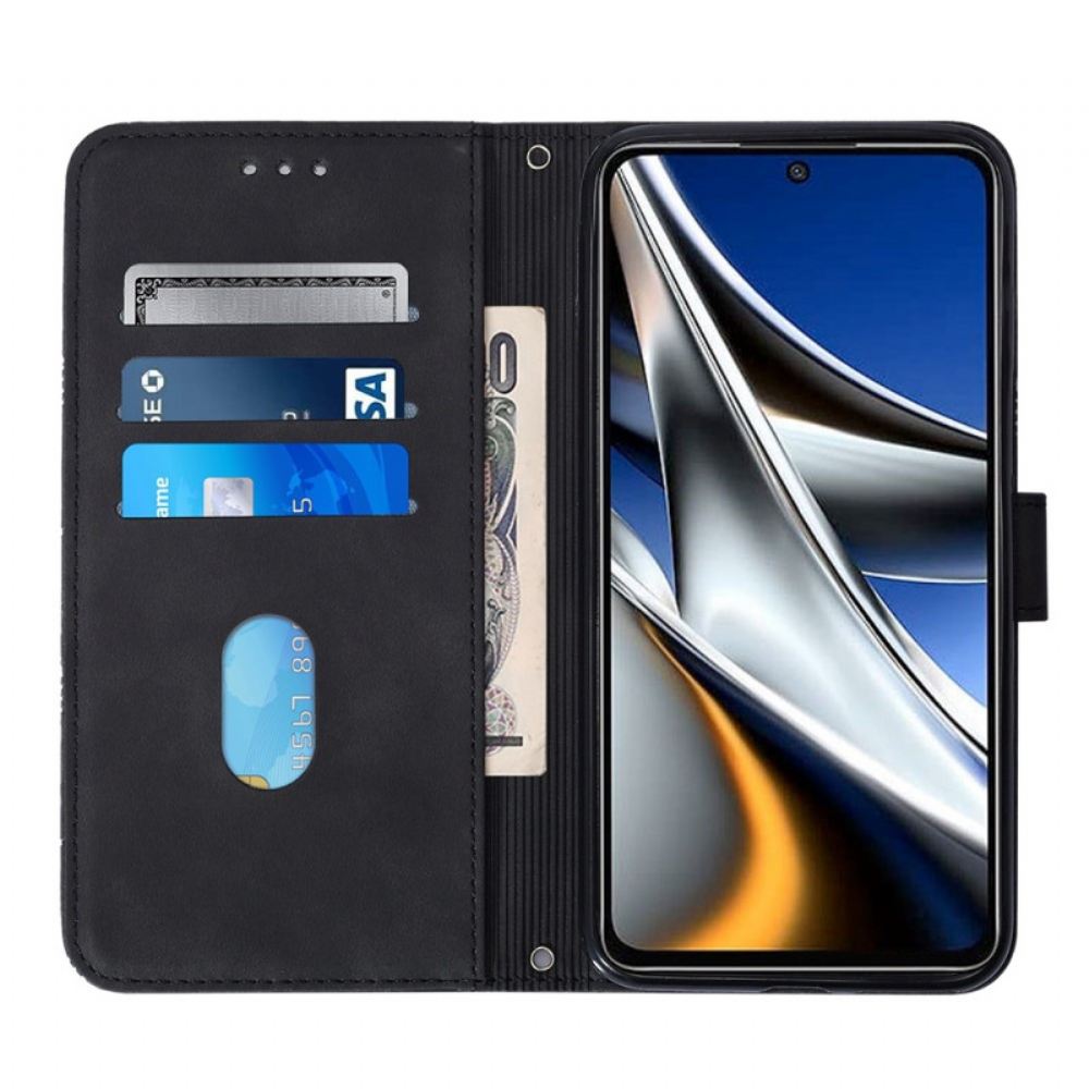 Kožené Pouzdro Na Poco X4 Pro 5G Trojúhelníky S Popruhem