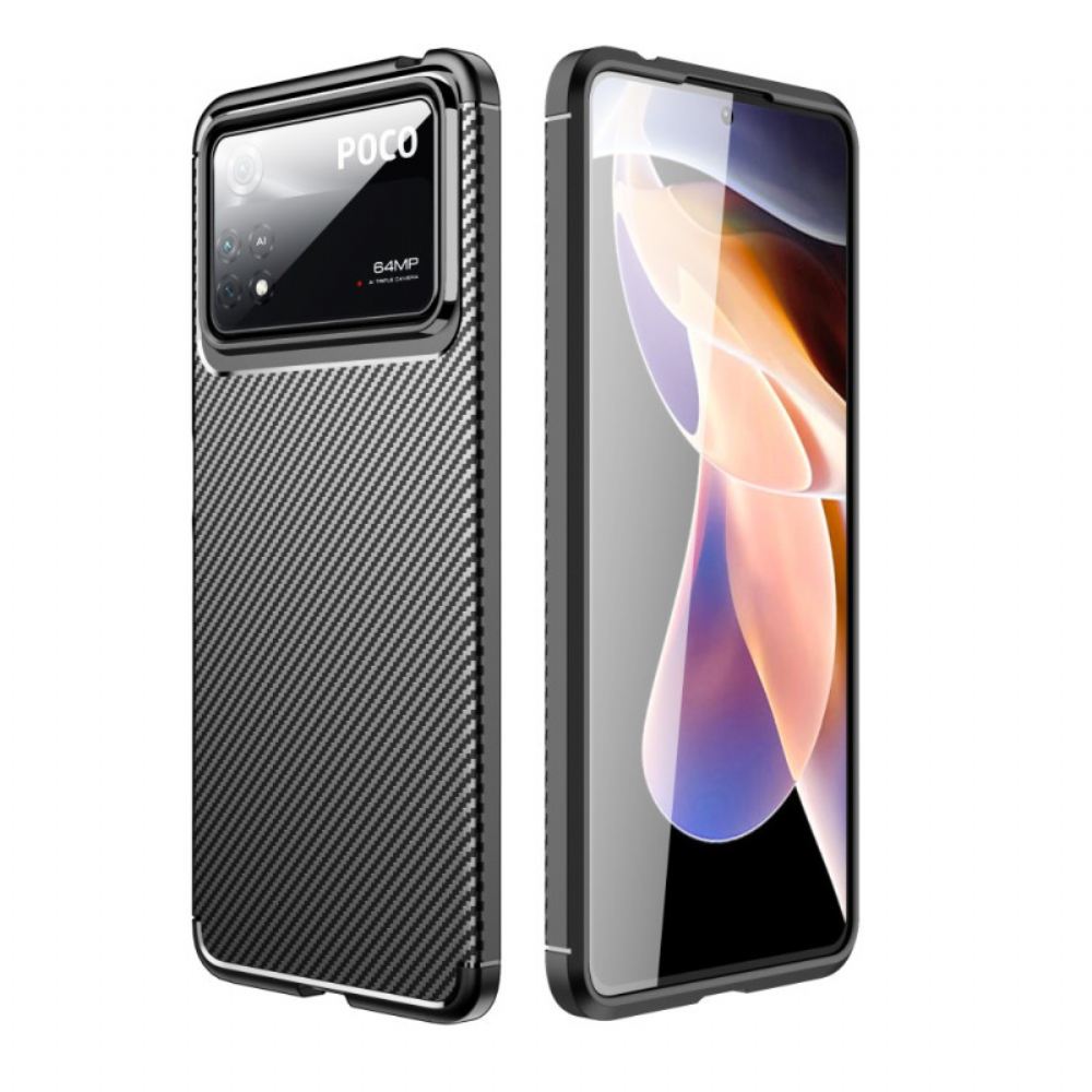 Kryt Na Poco X4 Pro 5G Flexibilní Uhlíkové Vlákno
