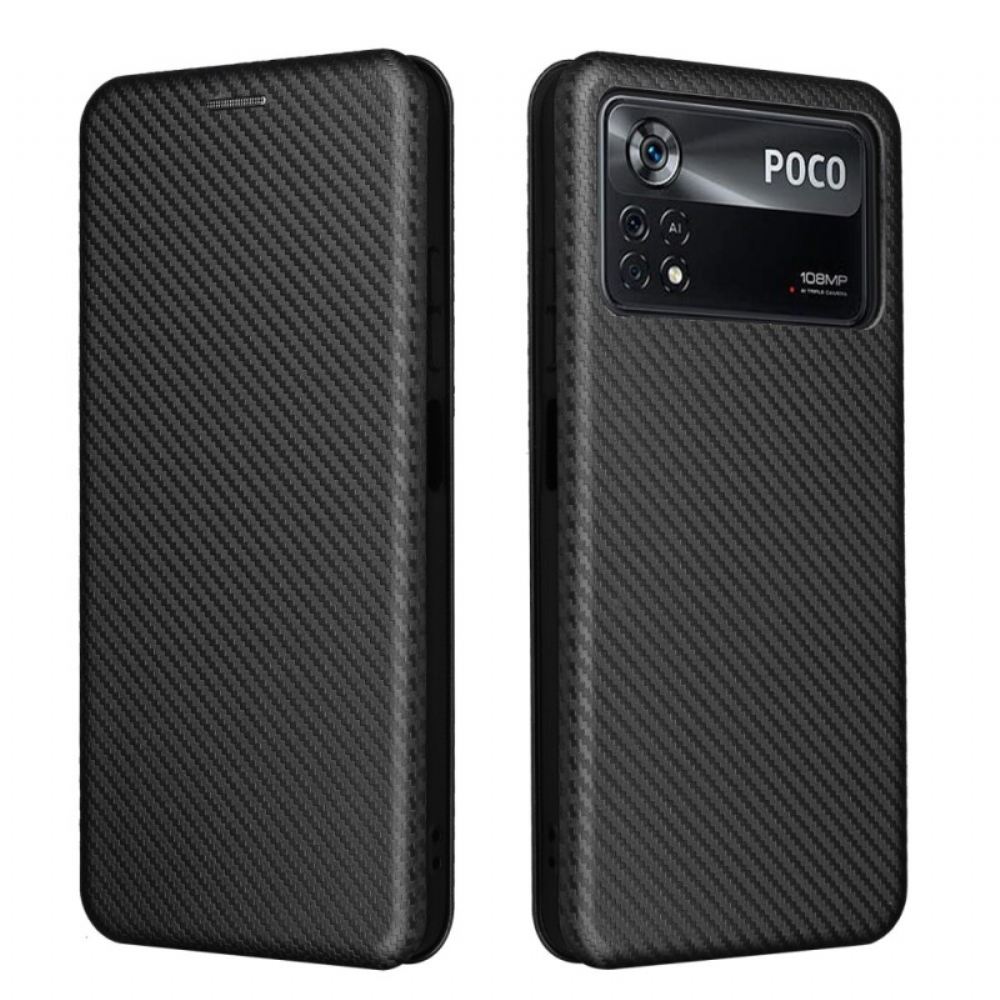 Kryty Na Mobil Na Poco X4 Pro 5G Flipové Pouzdro Barevné Uhlíkové Vlákno