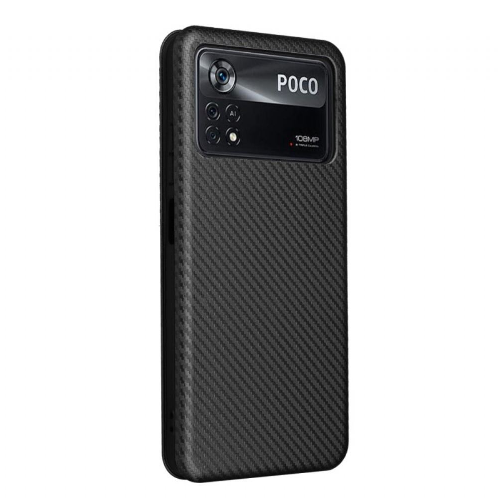 Kryty Na Mobil Na Poco X4 Pro 5G Flipové Pouzdro Barevné Uhlíkové Vlákno