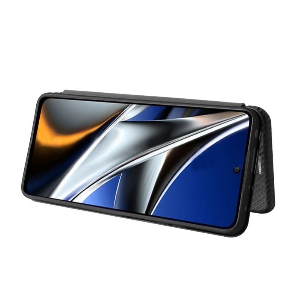 Kryty Na Mobil Na Poco X4 Pro 5G Flipové Pouzdro Barevné Uhlíkové Vlákno