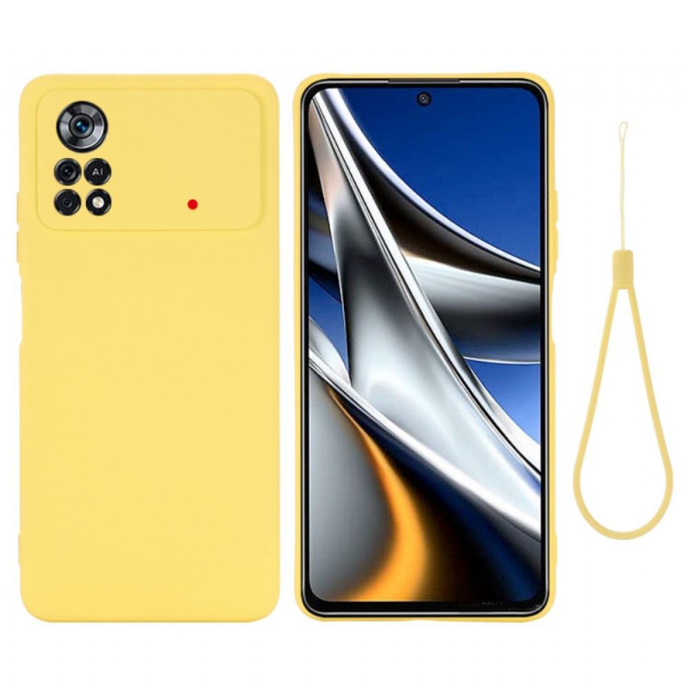 Kryty Na Mobil Na Poco X4 Pro 5G Na Lana Řemínek Z Tekutého Silikonu