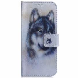 Kožený Kryt Google Pixel 9 Akvarel Vlk