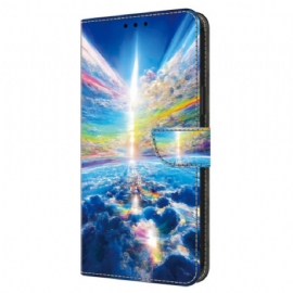 Kožený Kryt Google Pixel 9 Barevné Nebe