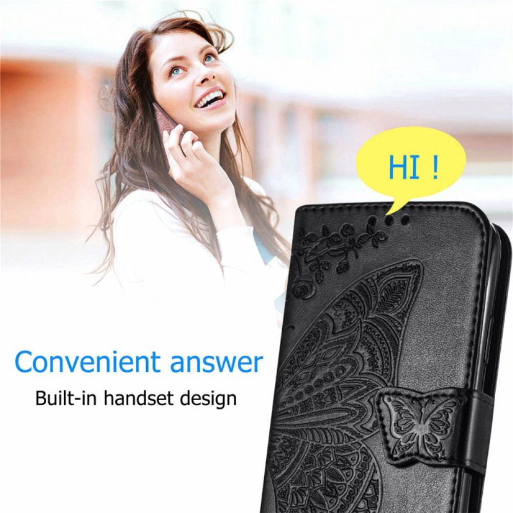 Kožený Kryt Google Pixel 9 Barokní Motýl