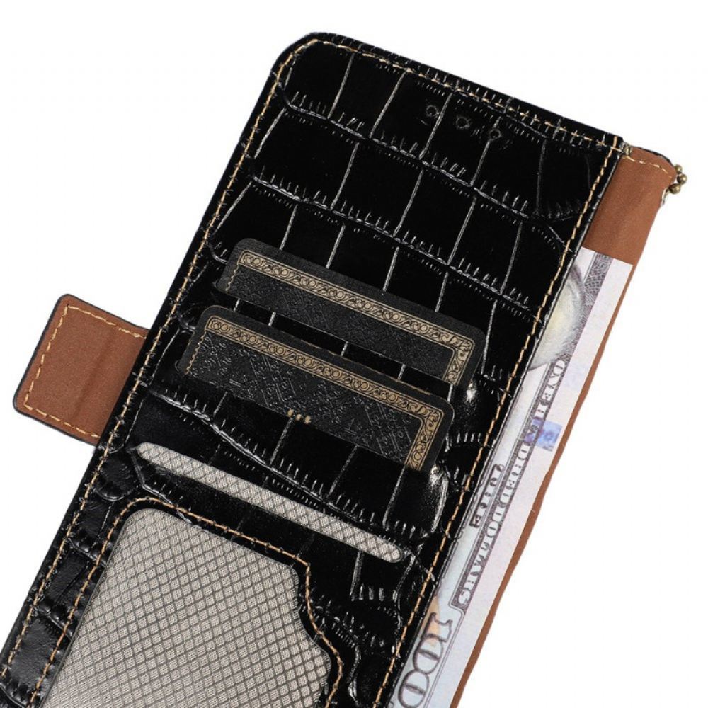 Kožený Kryt Google Pixel 9 Blokování Rfid Textury Krokodýla