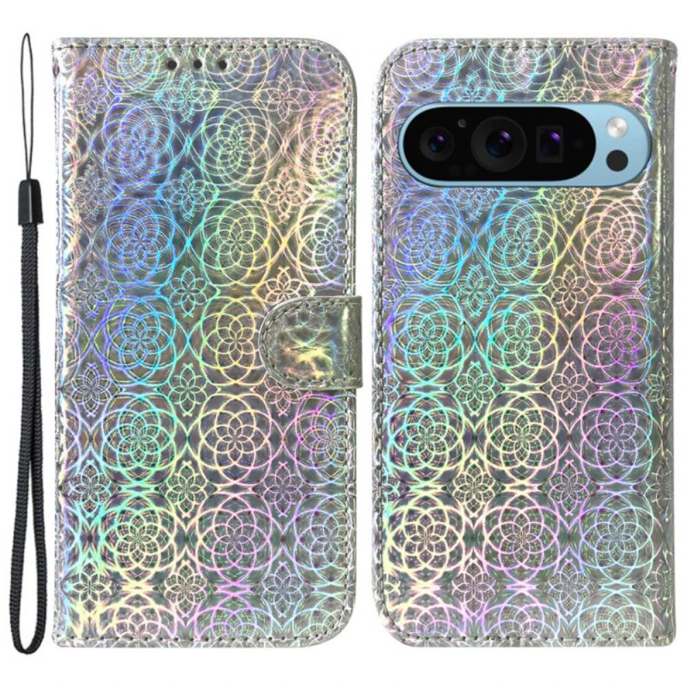 Kožený Kryt Google Pixel 9 Diskotékový Styl