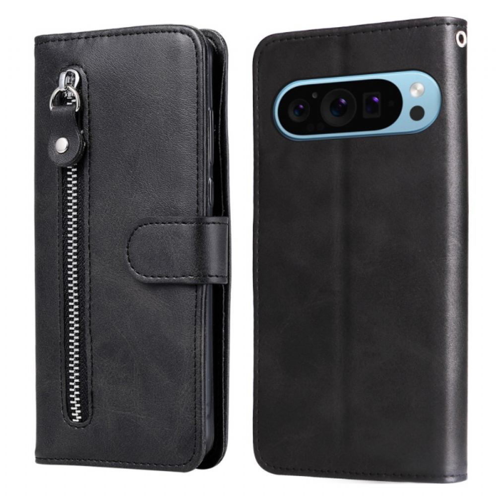 Kožený Kryt Google Pixel 9 Kapsa Na Zip