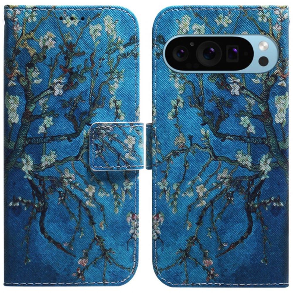 Kožený Kryt Google Pixel 9 Květinová Meruňka