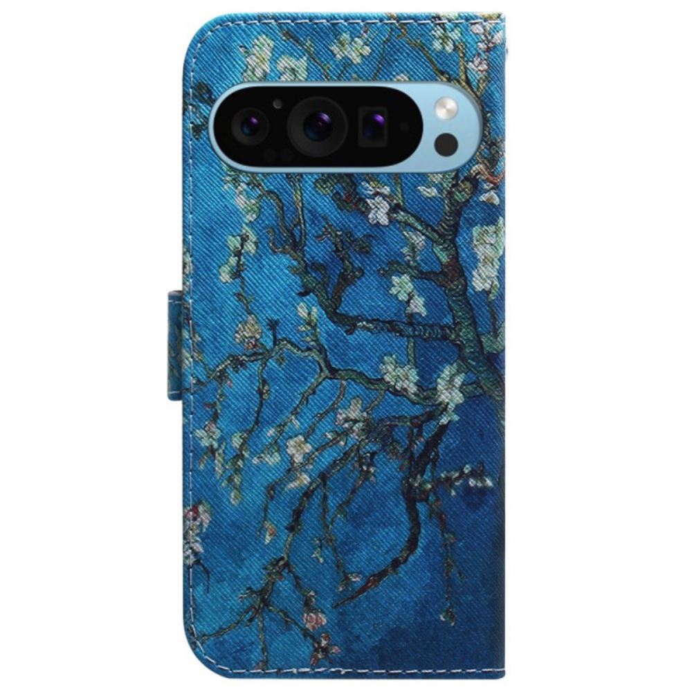 Kožený Kryt Google Pixel 9 Květinová Meruňka
