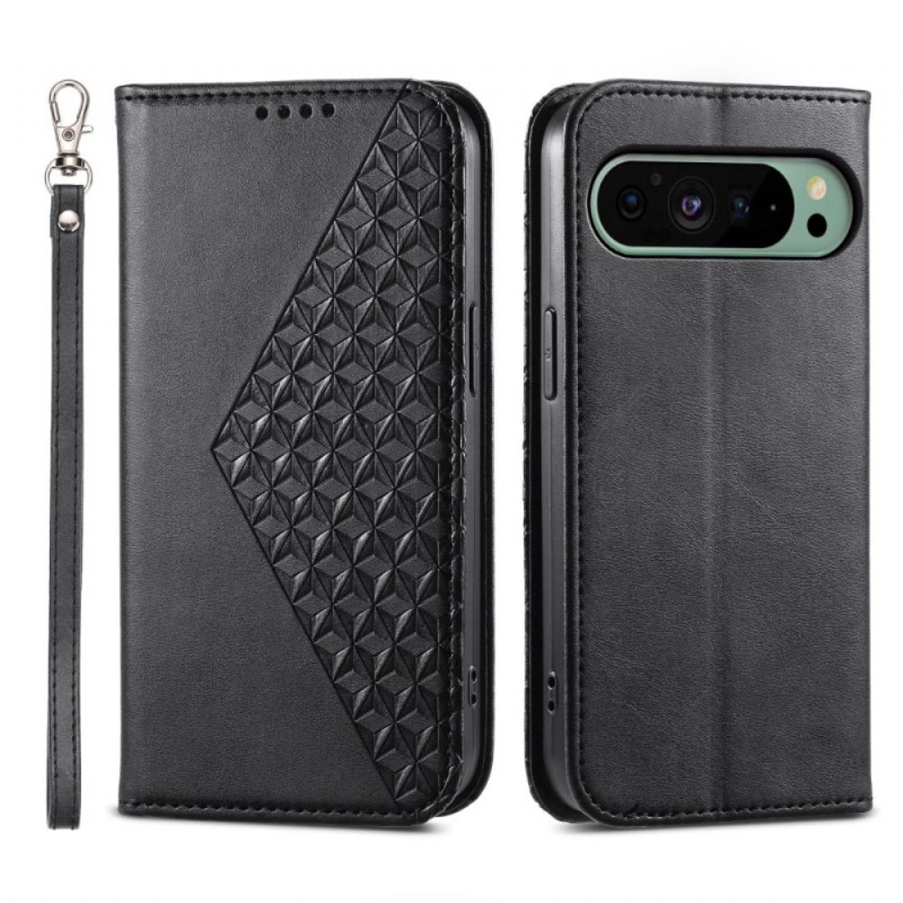 Kožený Kryt Google Pixel 9 Strappy Diamond Design