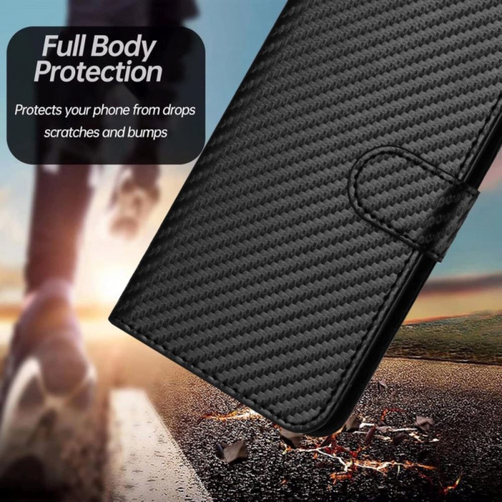Kožený Kryt Google Pixel 9 Texturovaný Povrch S Páskem