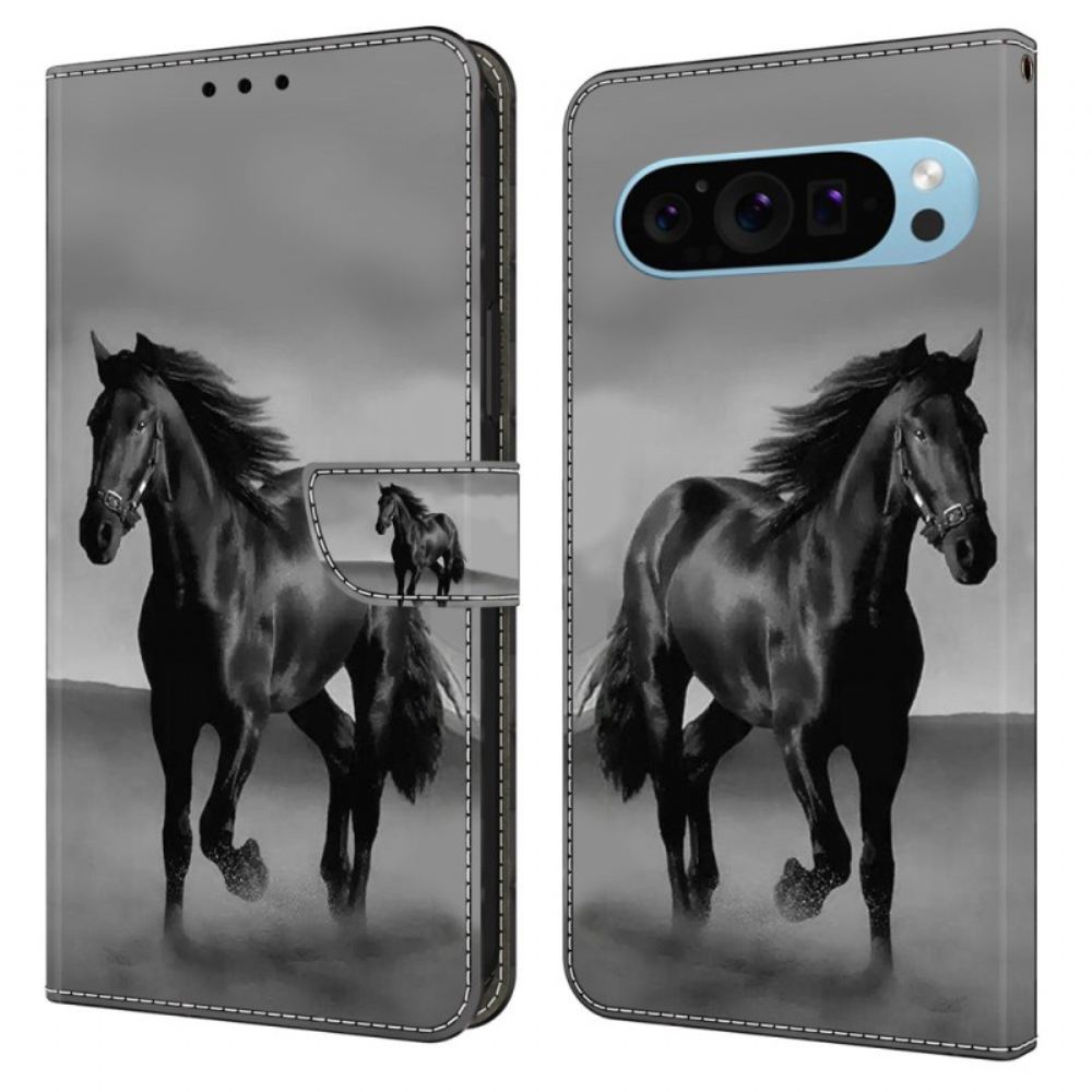 Kožený Kryt Google Pixel 9 Černý Kůň