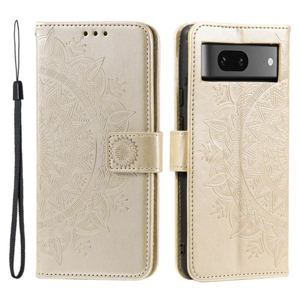 Kožený Kryt Na Google Pixel 9 Mandala Sun S Popruhem