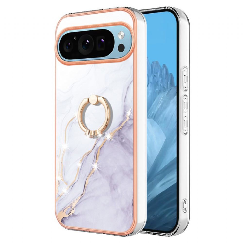 Kryt Google Pixel 9 Opěrný Kroužek Ve Stylu Mramoru