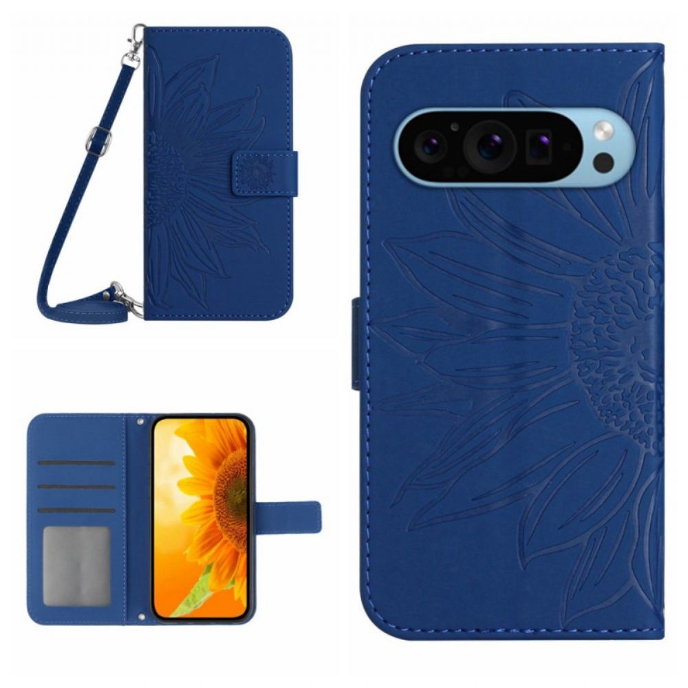 Peněženková Pouzdra Google Pixel 9 Kryty Na Mobil Slunečnicový Ramenní Popruh