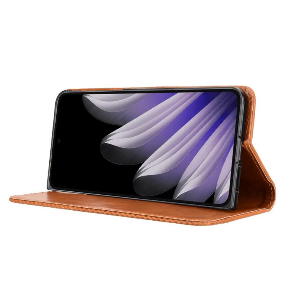 Kožené Pouzdro Folio Na Oppo Find N5 Vintage Okraj