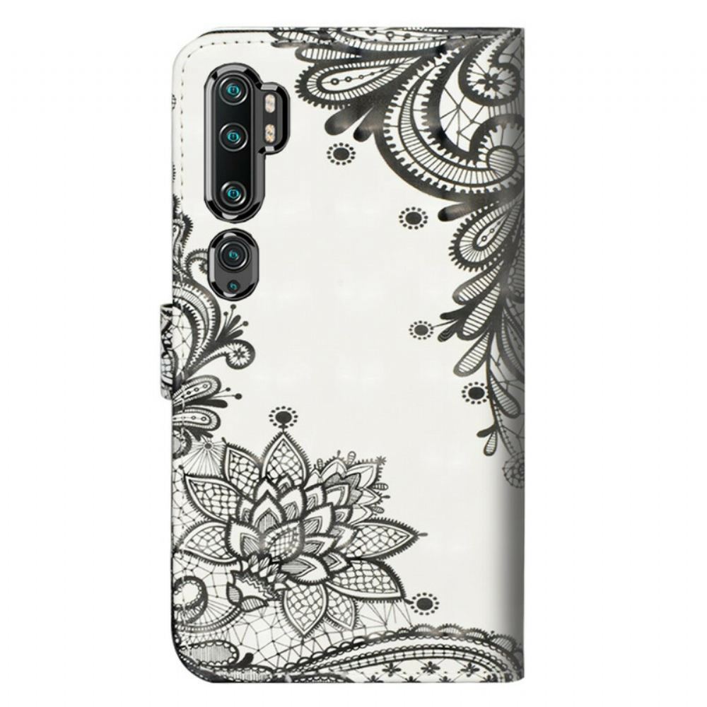 Flipové Pouzdro Na Xiaomi Mi Note 10 / 10 Pro Elegantní Krajka