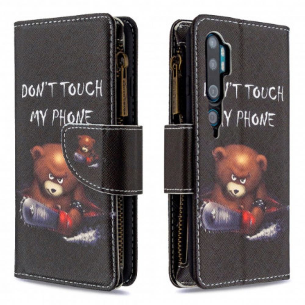 Flipové Pouzdro Na Xiaomi Mi Note 10 / 10 Pro Medvědí Kapsa Na Zip
