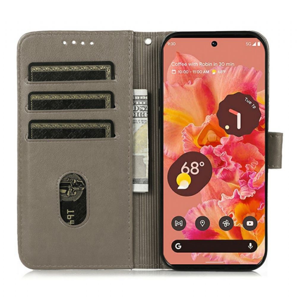 Flipové Pouzdro Na Google Pixel 6 Kontrolní Vzor Imitace Kůže
