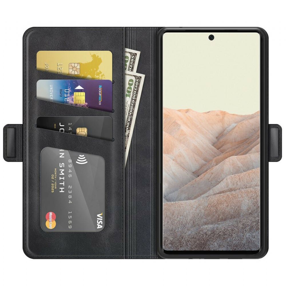 Flipové Pouzdro Na Google Pixel 6 Kožené Pouzdro Klasická Dvojitá Klapka