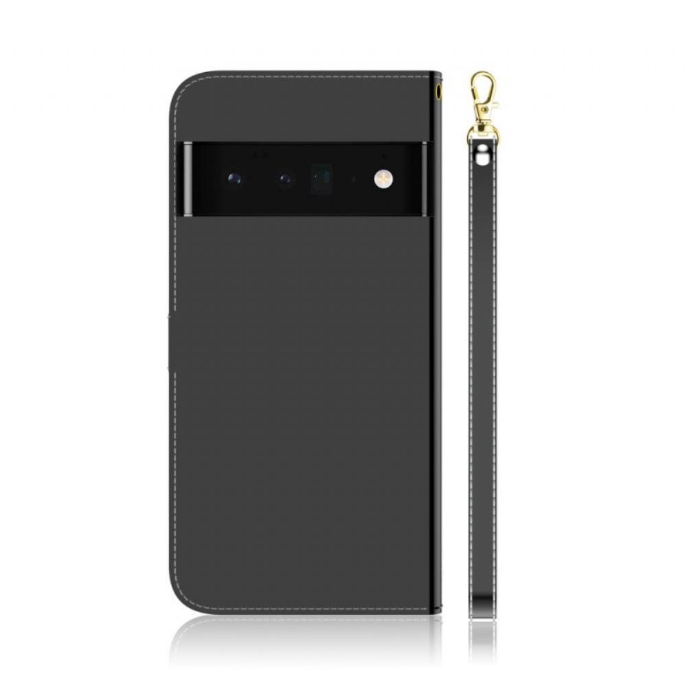 Flipové Pouzdro Na Google Pixel 6 Kryt Na Zrcadlo Z Umělé Kůže
