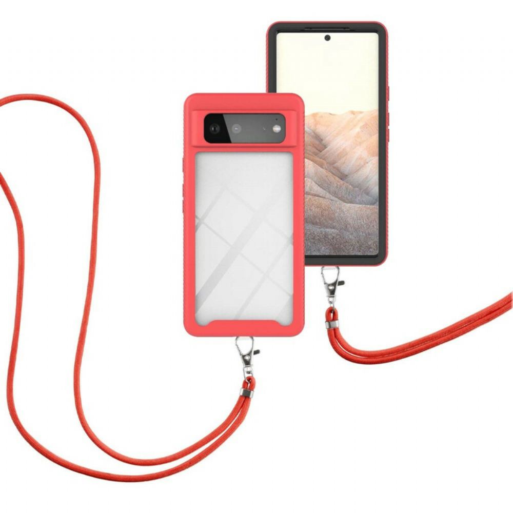 Kryt Na Google Pixel 6 Hybrid S Kabelem A Barevným Obrysem