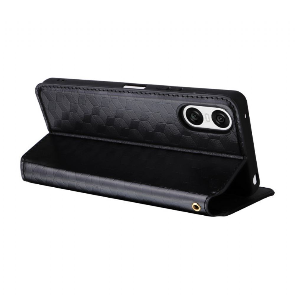 Kožené Pouzdro Folio Sony Xperia 10 Vi 3d Diamanty