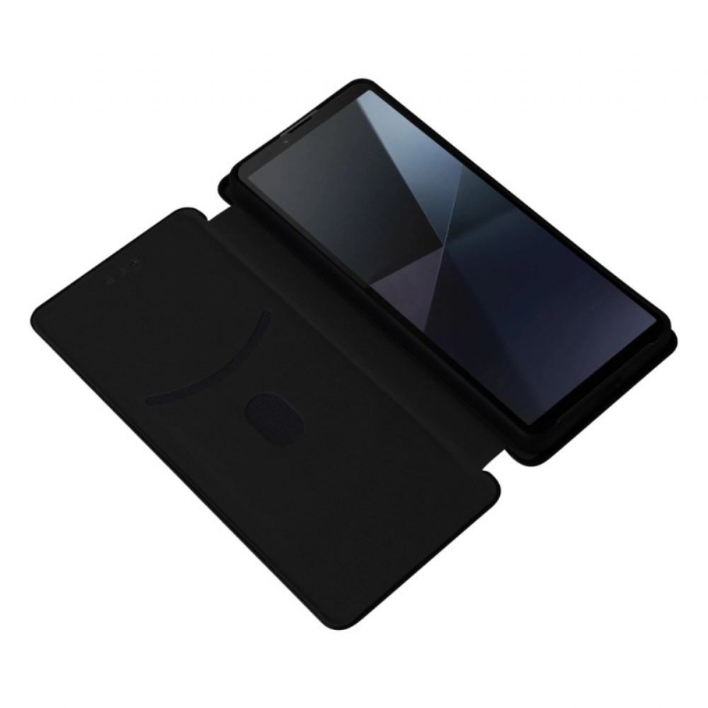 Kožené Pouzdro Folio Sony Xperia 10 Vi Uhlíkové Vlákno