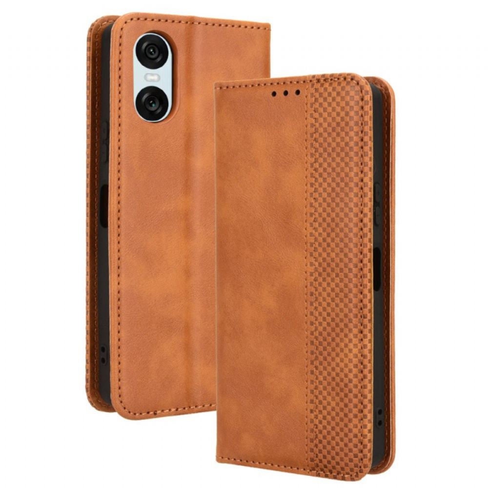 Kožené Pouzdro Folio Sony Xperia 10 Vi Vintage Styl