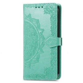 Kožený Kryt Na Sony Xperia 10 Vi Barokní Mandala S Řemínkem