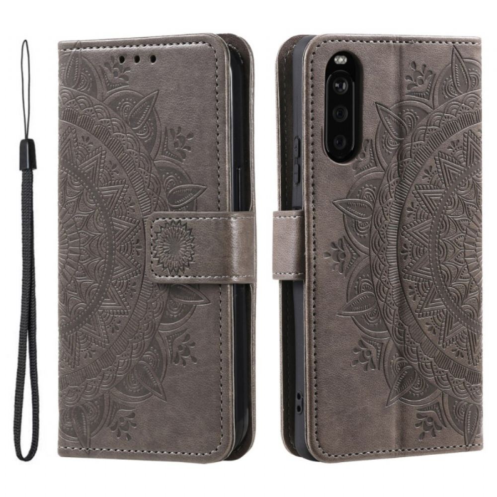 Kožený Kryt Na Sony Xperia 10 Vi Vzor Mandaly S Páskem