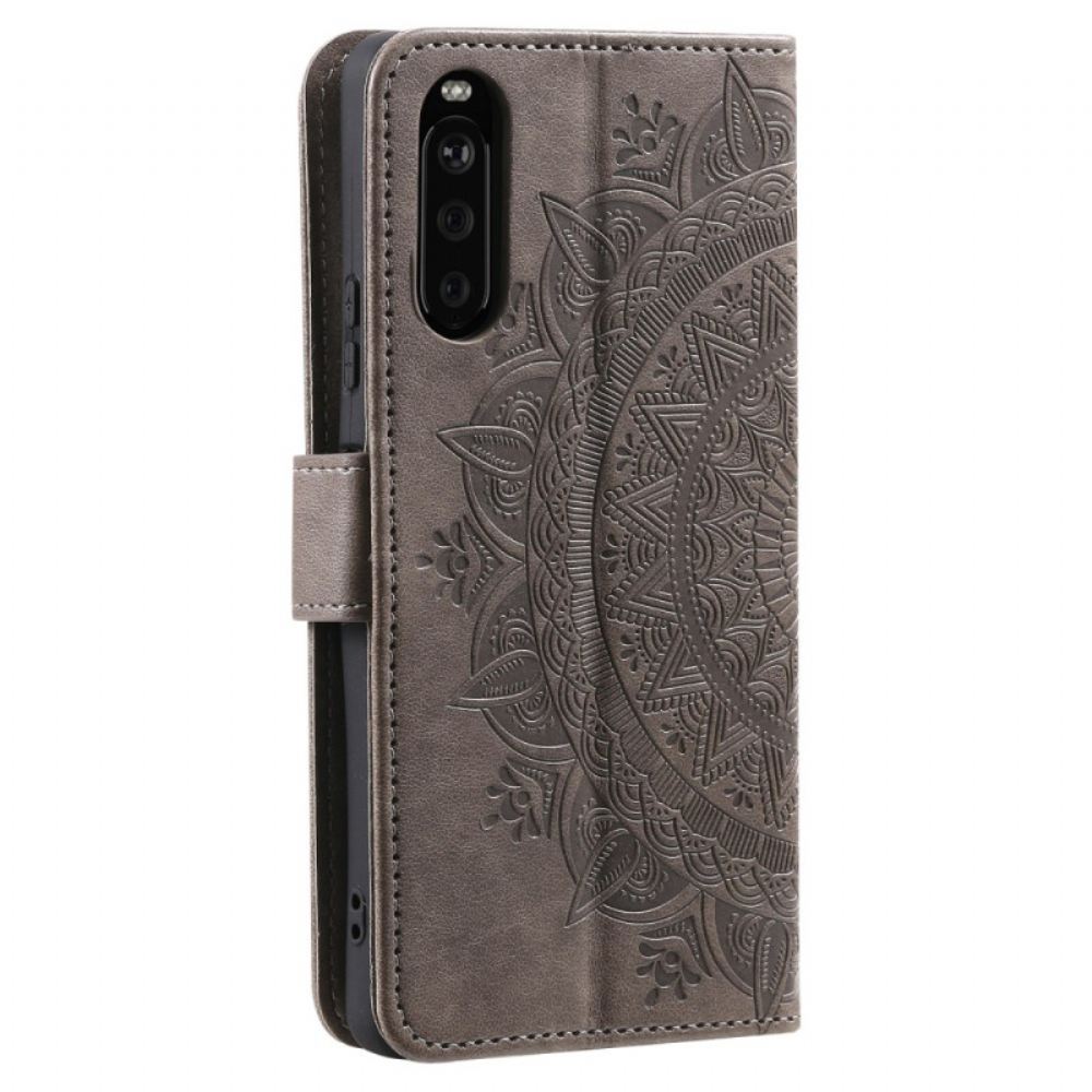 Kožený Kryt Na Sony Xperia 10 Vi Vzor Mandaly S Páskem