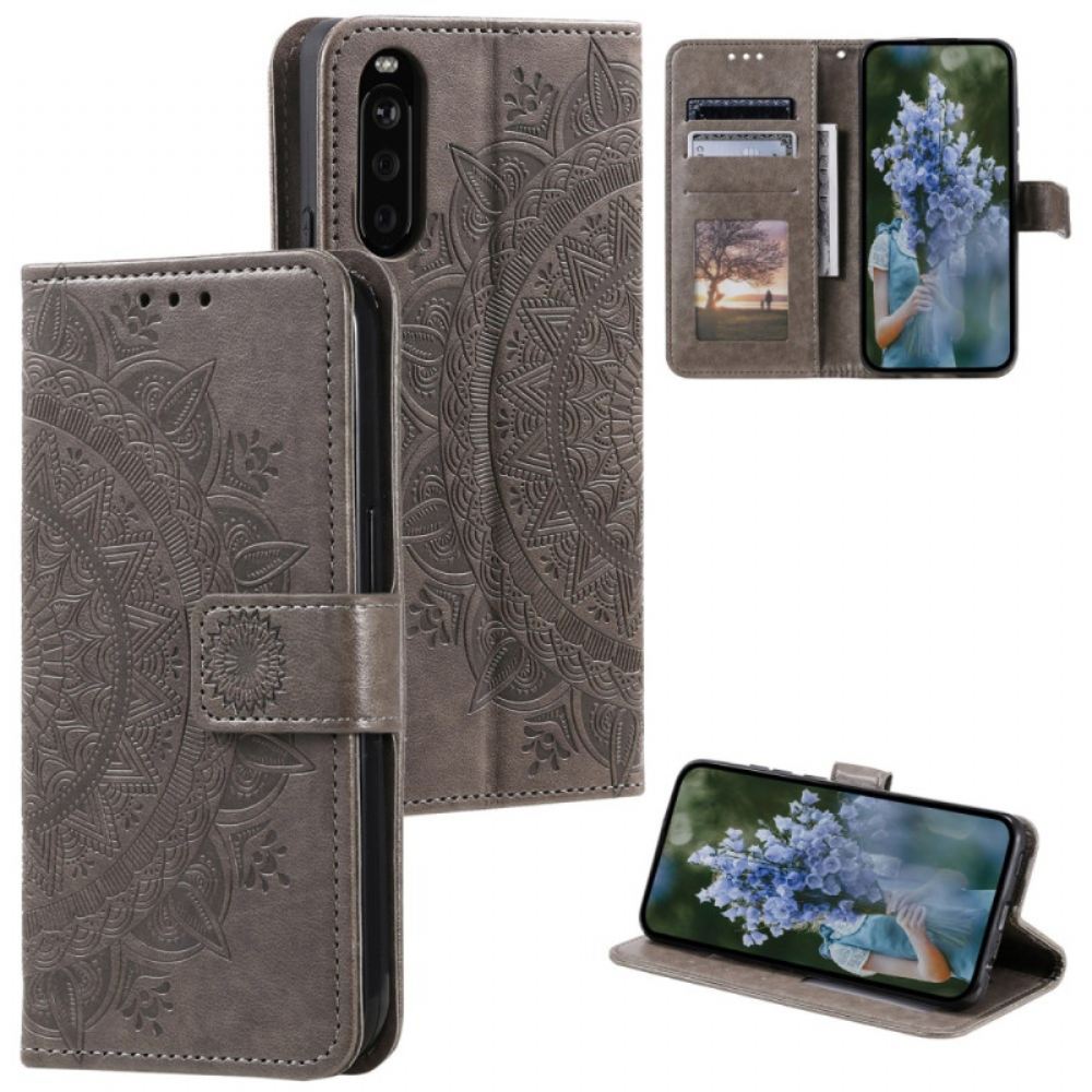 Kožený Kryt Na Sony Xperia 10 Vi Vzor Mandaly S Páskem