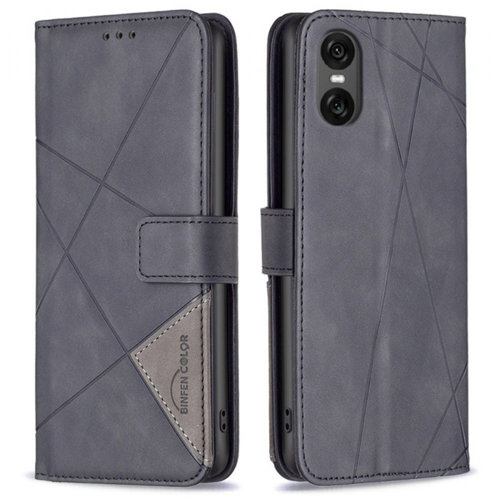 Kožený Kryt Sony Xperia 10 Vi Binfen Color Geometrický Vzor