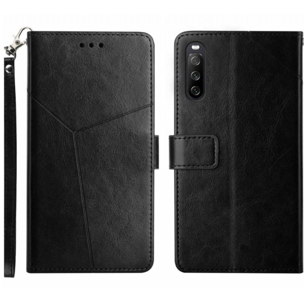 Kožený Kryt Sony Xperia 10 Vi Design Popruhu Y