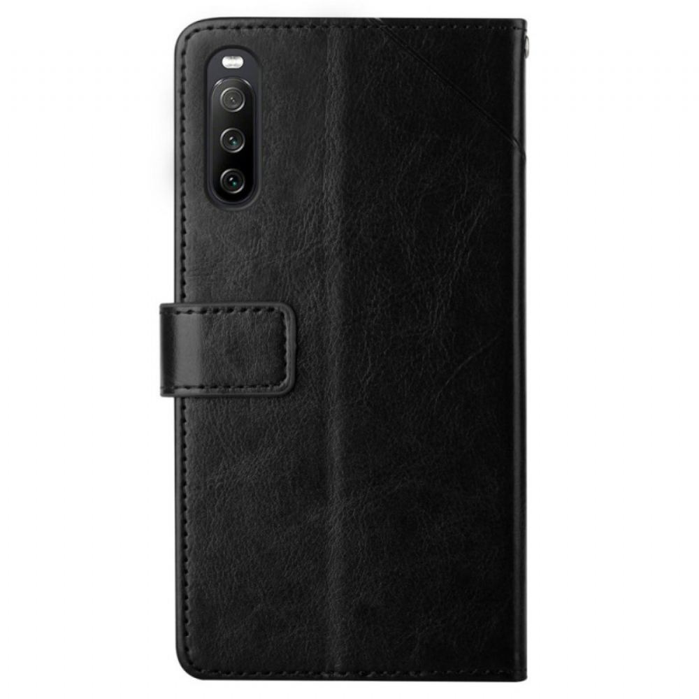 Kožený Kryt Sony Xperia 10 Vi Design Popruhu Y