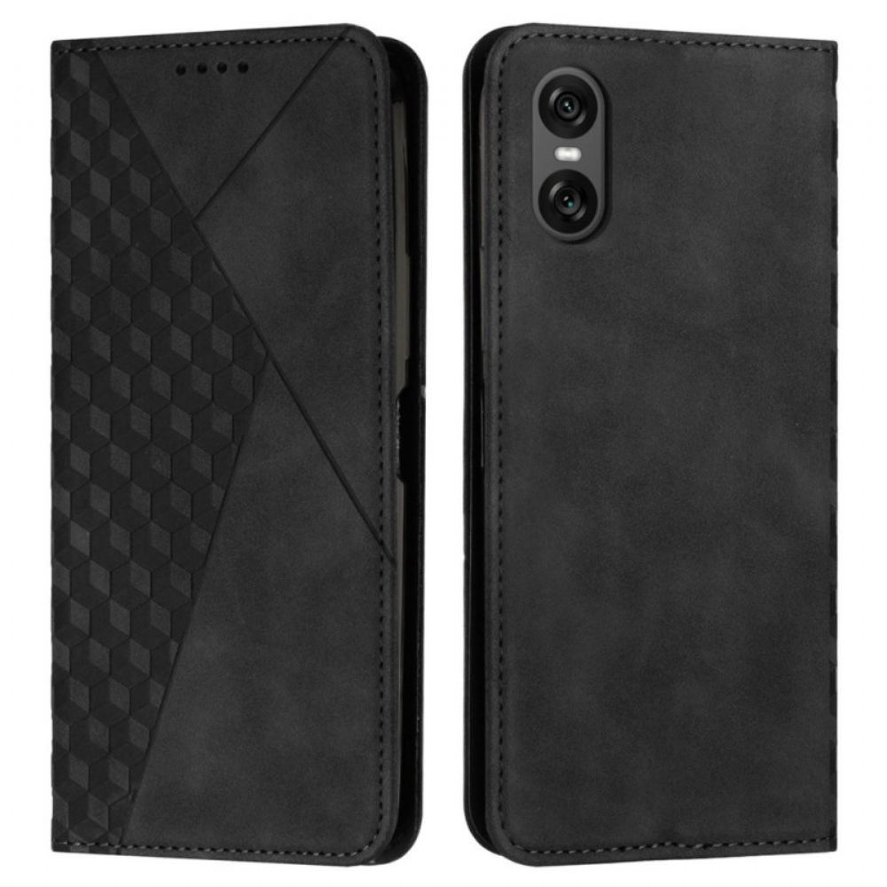 Kožený Kryt Sony Xperia 10 Vi Diamantový Tisk S Páskem