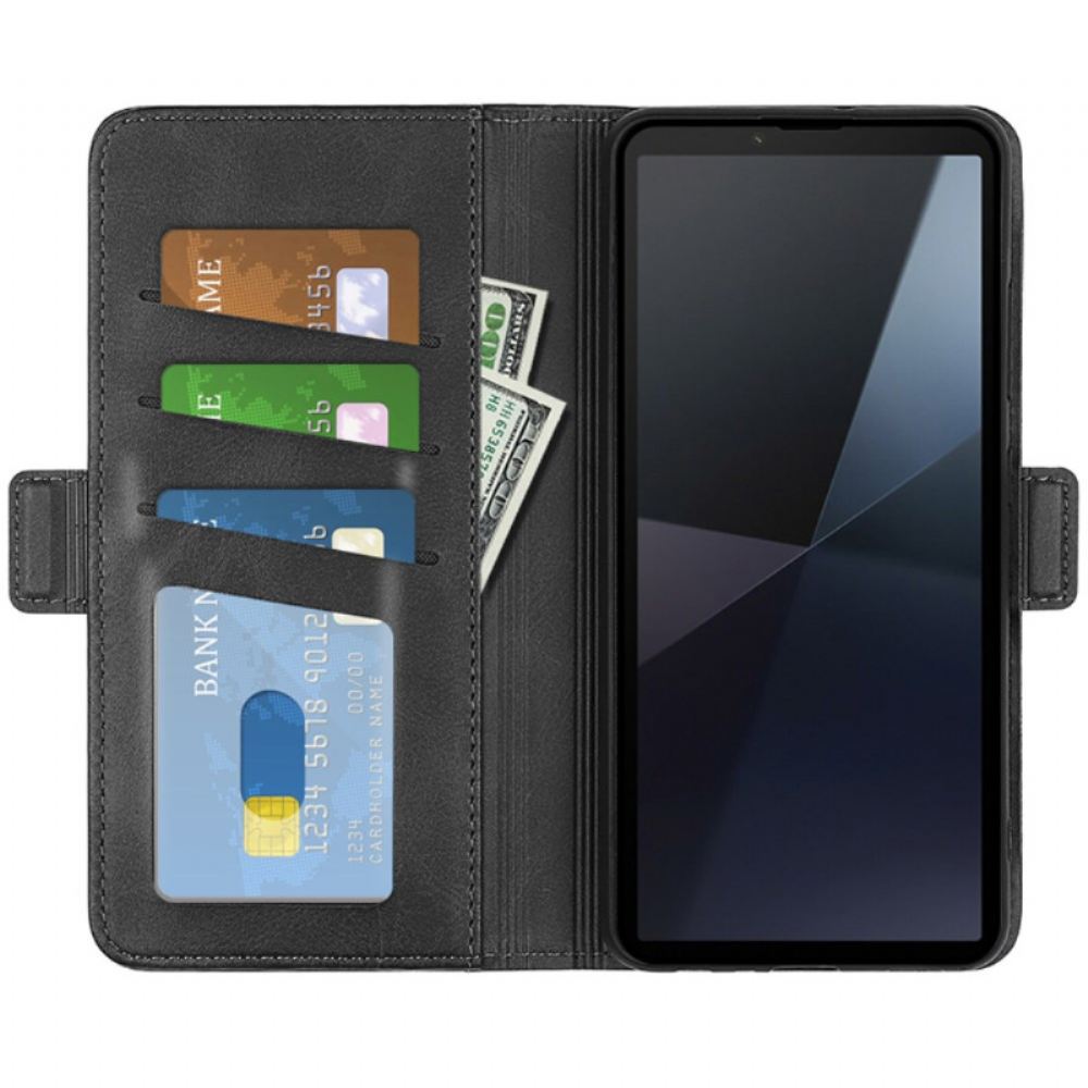 Kožený Kryt Sony Xperia 10 Vi Dvojité Zapínání