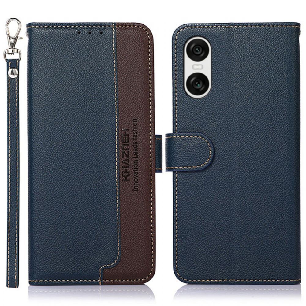 Kožený Kryt Sony Xperia 10 Vi Khazneh Bicolor Blokování Rfid
