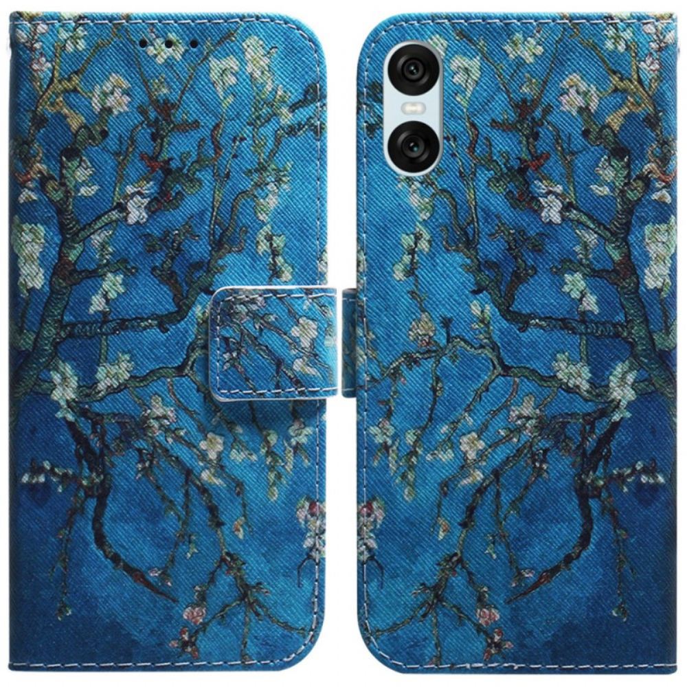 Kožený Kryt Sony Xperia 10 Vi Květy Meruněk