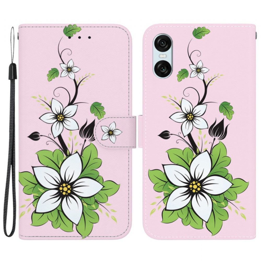 Kožený Kryt Sony Xperia 10 Vi Strappy Lily