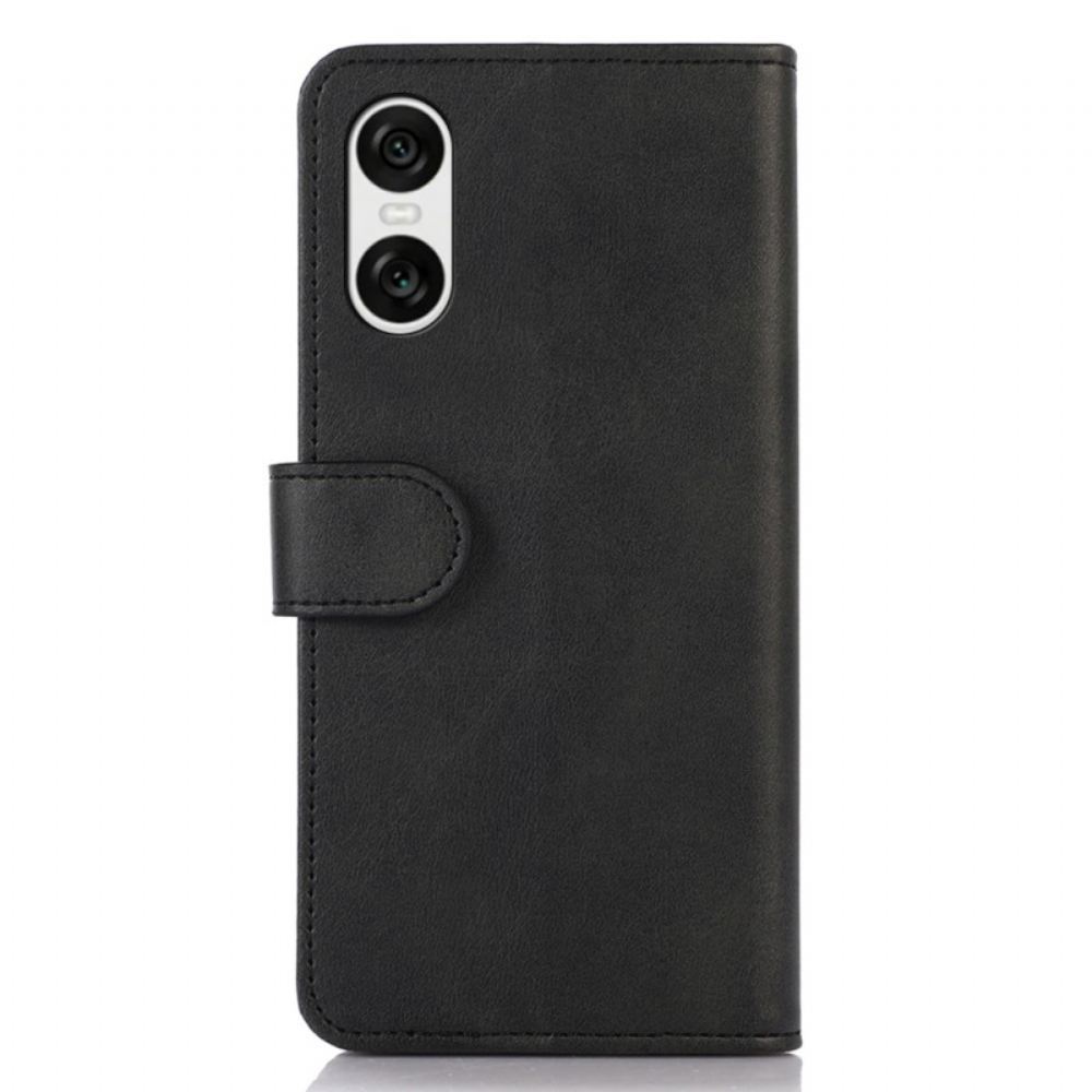 Peněženková Pouzdra Sony Xperia 10 Vi Kryty Na Mobil Magnetická Spona S Koženým Efektem