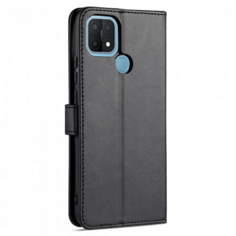 Flipové Pouzdro Na Oppo A15 Kožený Efekt Azns