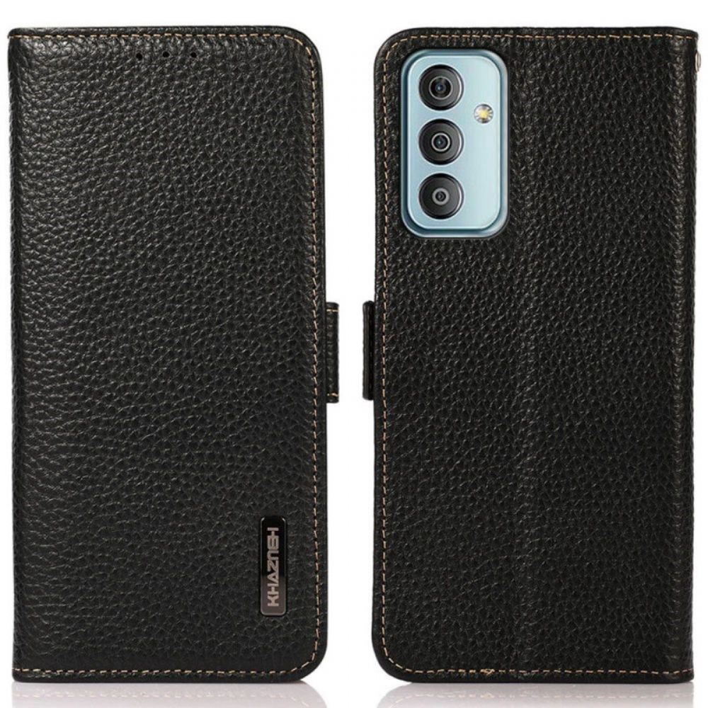 Flipové Pouzdro Na Samsung Galaxy M23 5G Khazneh Rfid Z Kůže Litchi
